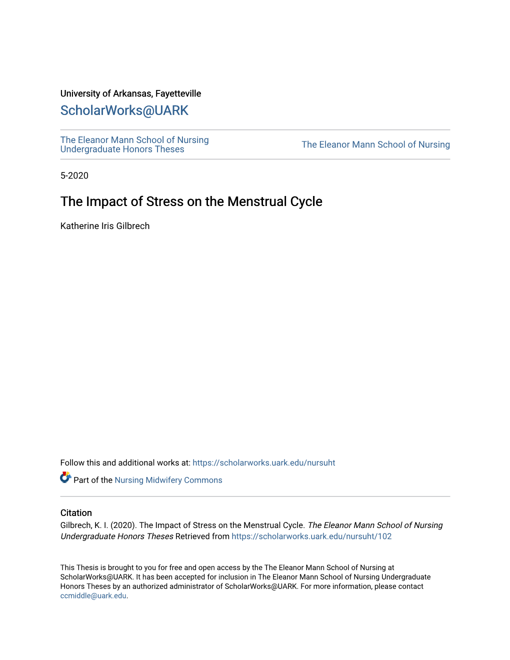 The Impact of Stress on the Menstrual Cycle