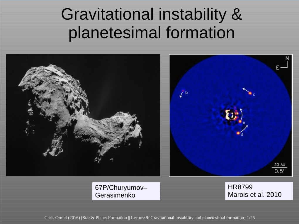 Gravitational Instability & Planetesimal Formation