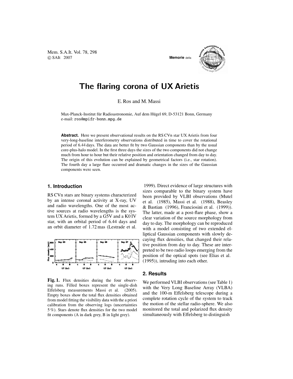 The Flaring Corona of UX Arietis