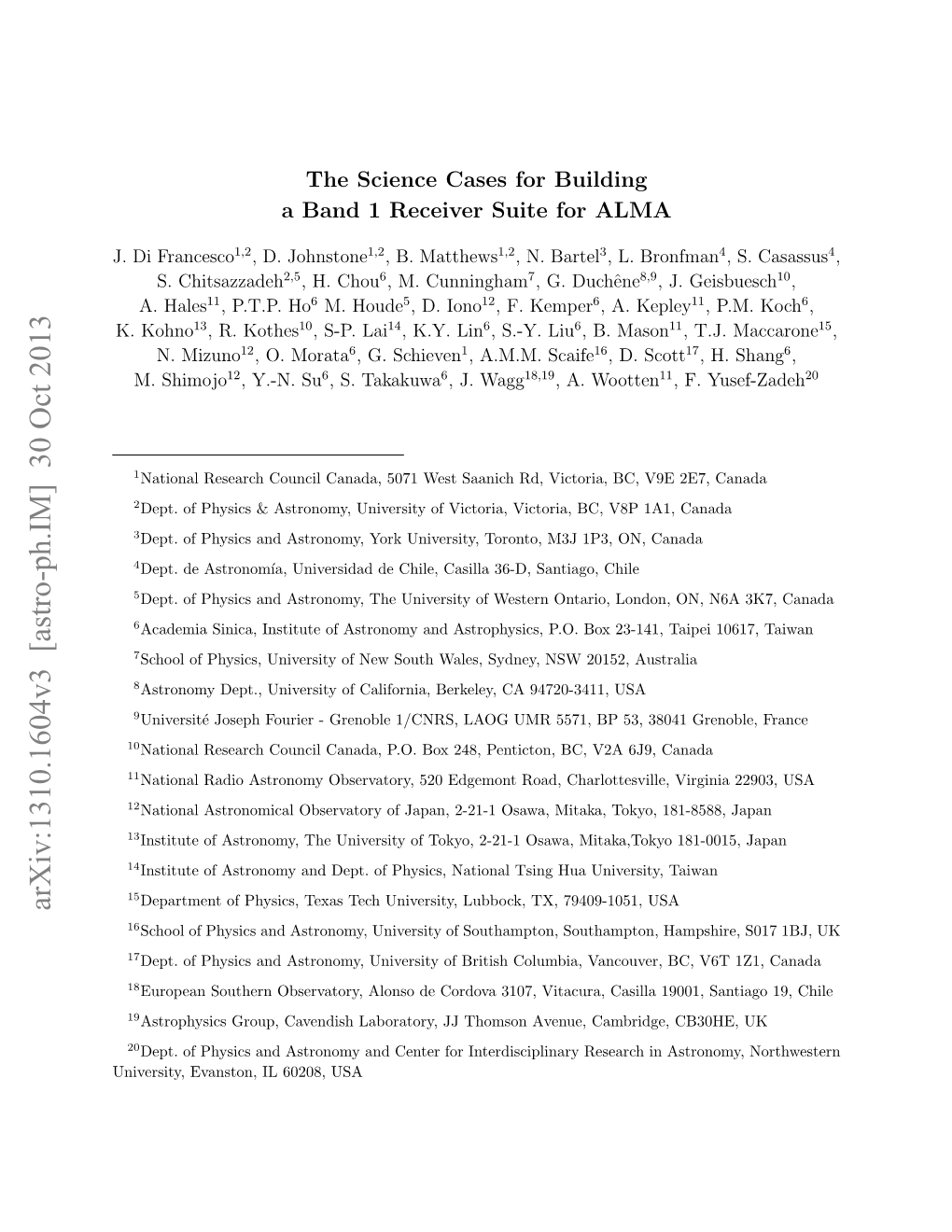 The Science Cases for Building a Band 1 Receiver Suite for ALMA