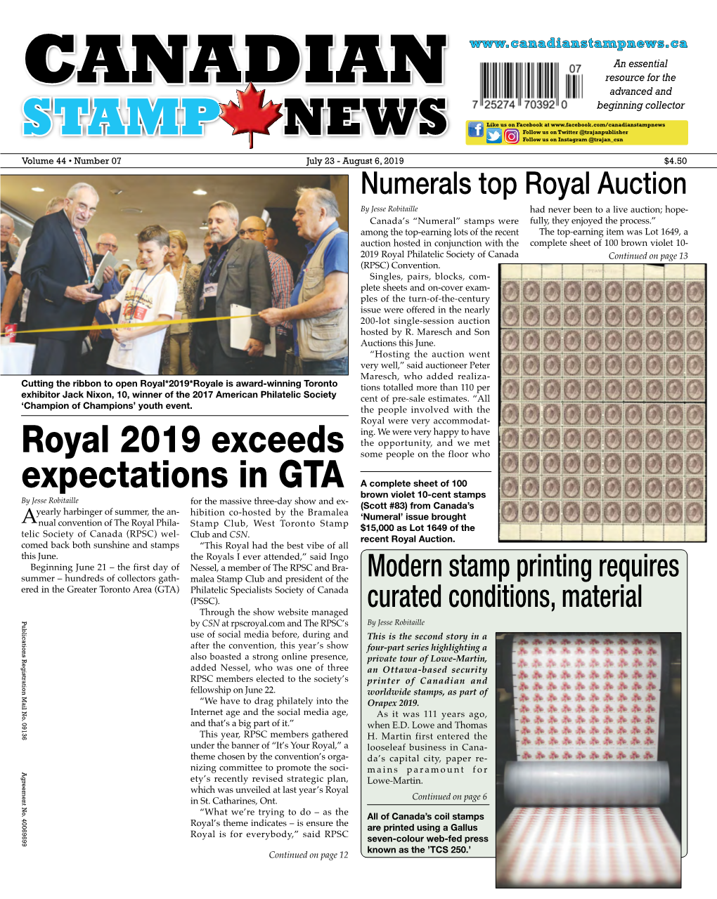 Canadianstampnews.Ca an Essential Resource for the CANADIAN Advanced and Beginning Collector