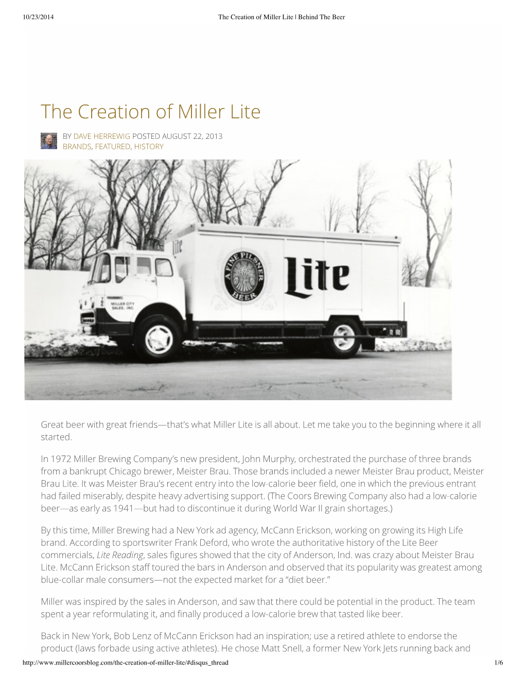 The Creation of Miller Lite | Behind the Beer