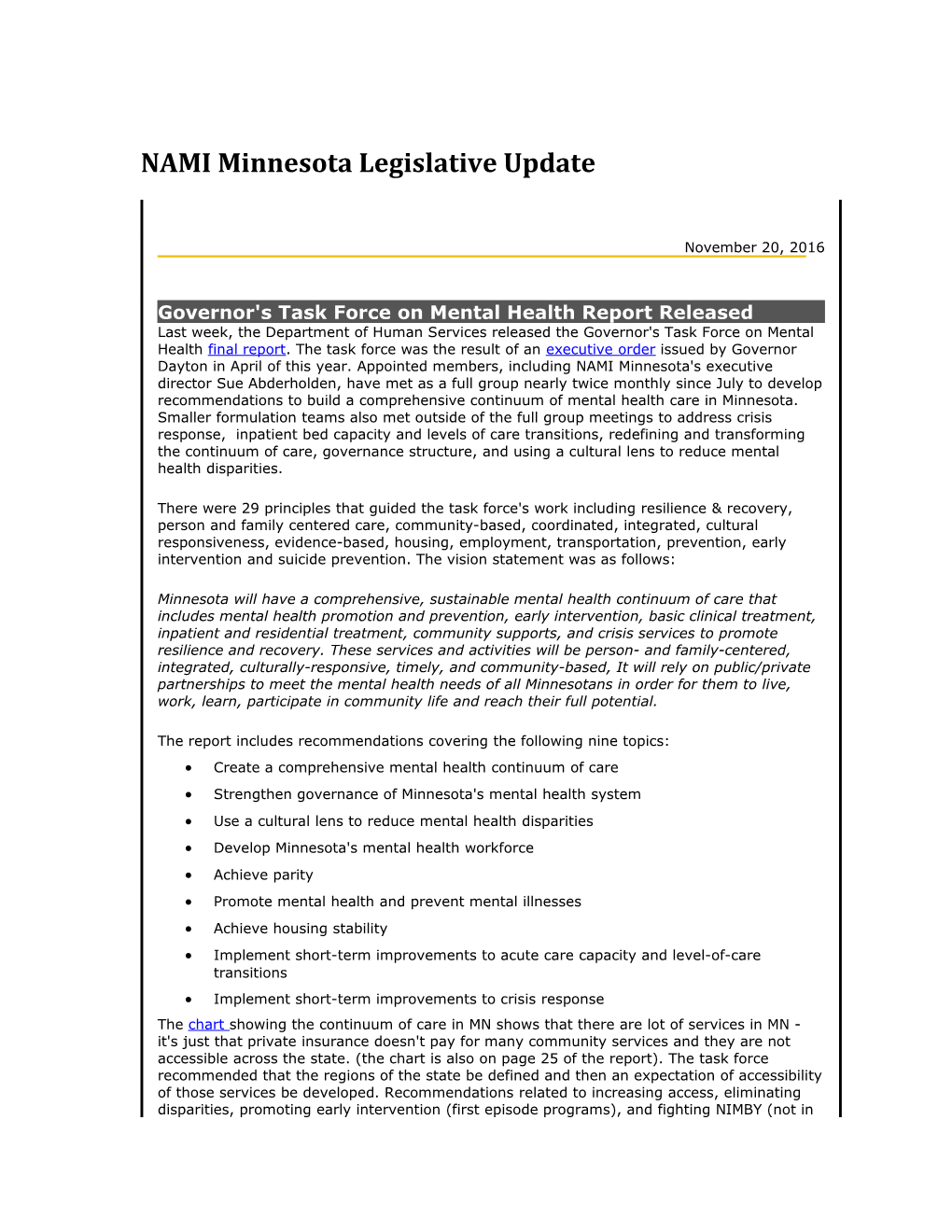 NAMI Minnesota Legislative Update s2