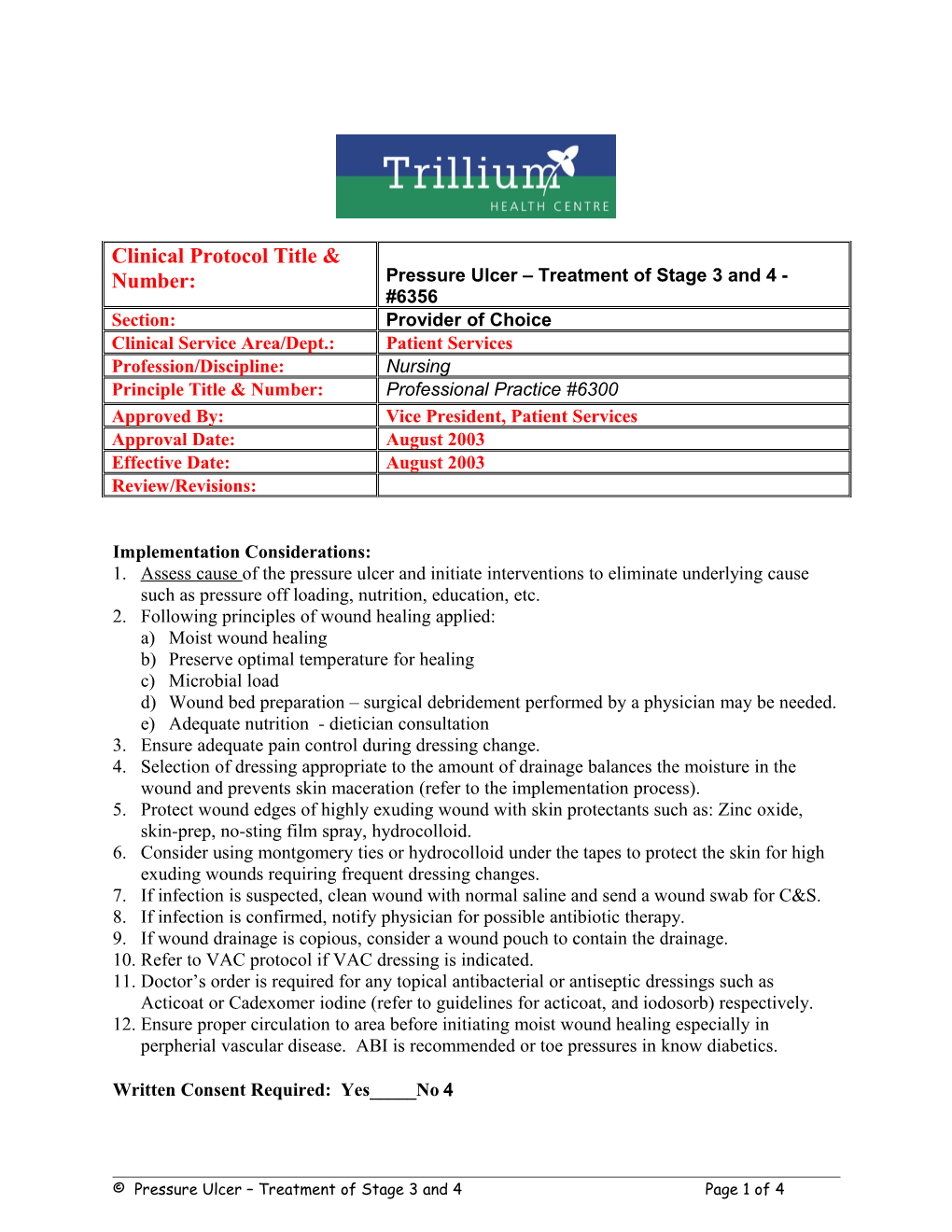 Pressure Ulcer, Stages 3 and 4