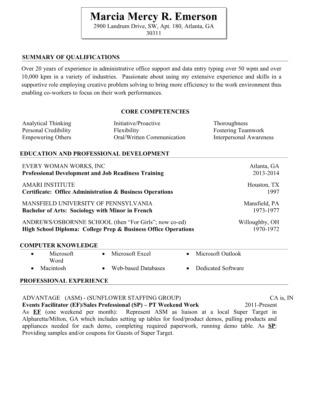 Professional Resume Branding Formatted Template