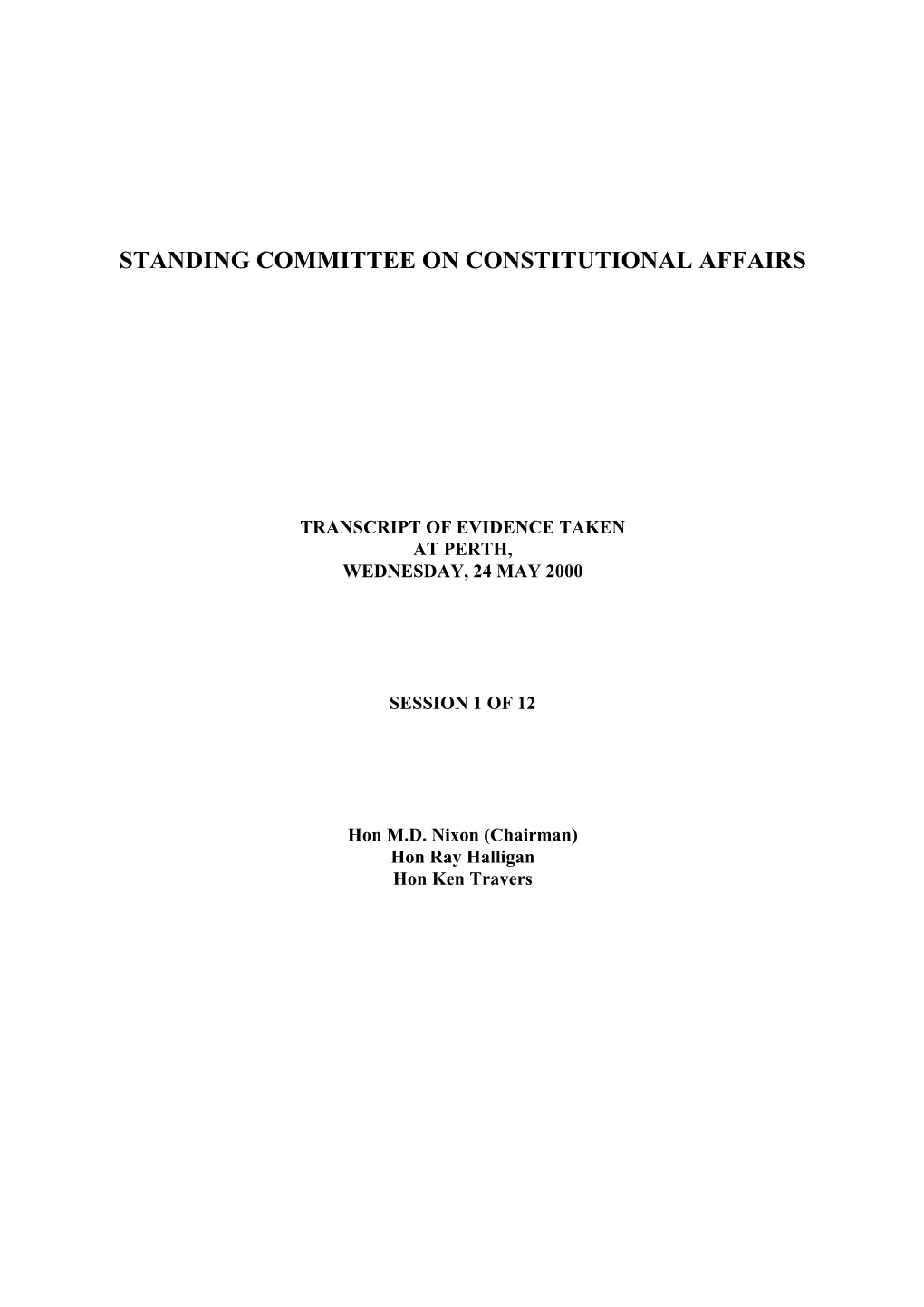 Standing Committee on Constitutional Affairs
