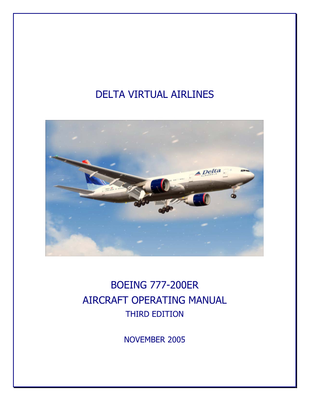 Delta Virtual Airlines Boeing 777-200Er Aircraft Operating Manual