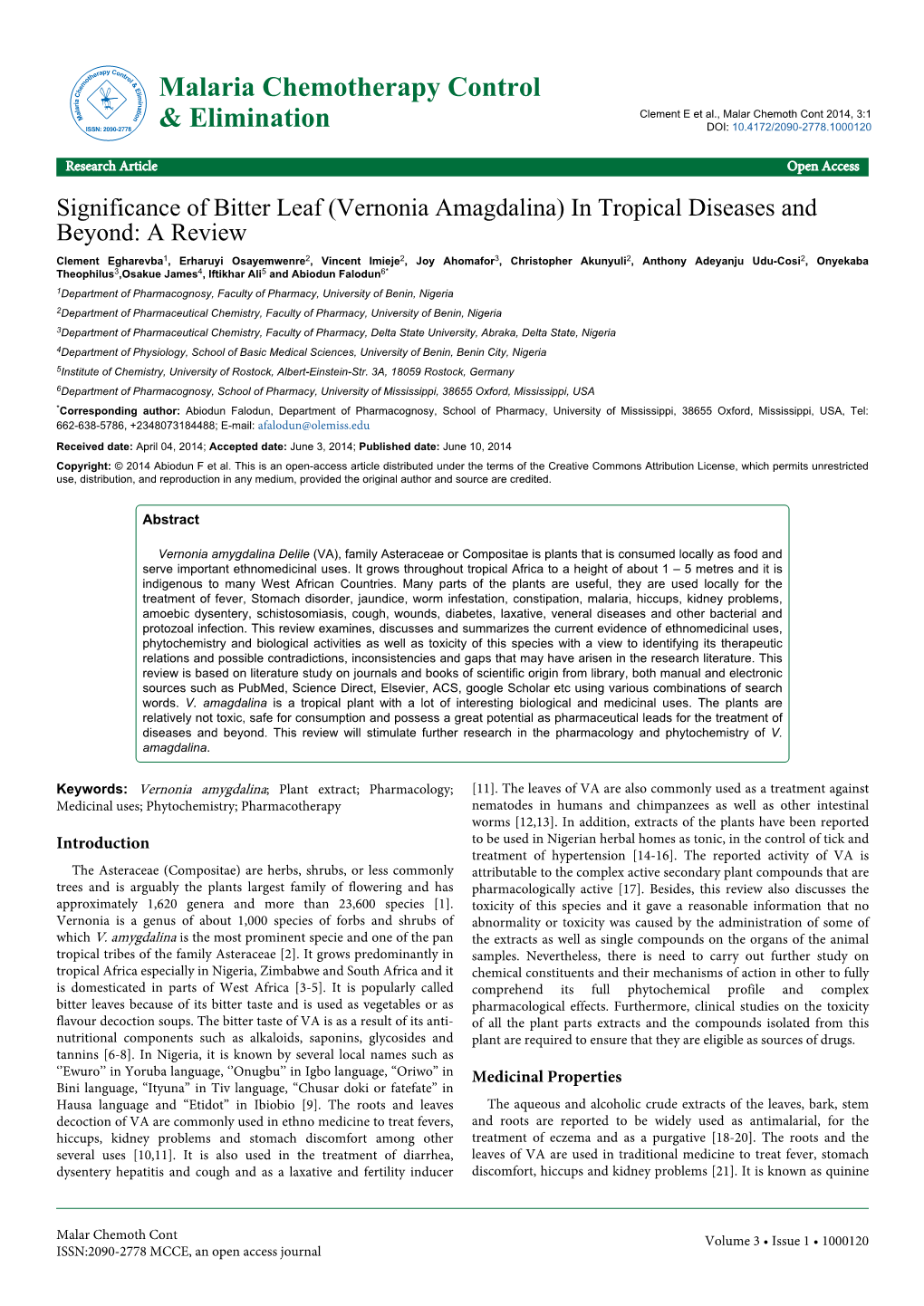 Significance of Bitter Leaf