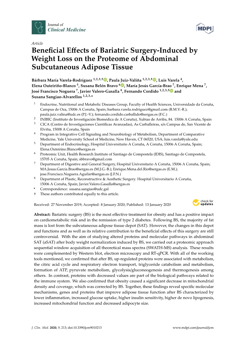 Beneficial Effects of Bariatric Surgery-Induced by Weight Loss On