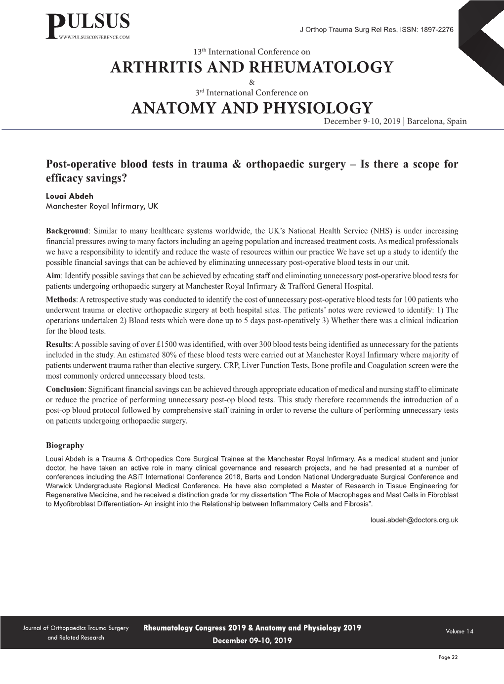 Rheumatology Congress 2019 & ICAP 2019 Book.Indd