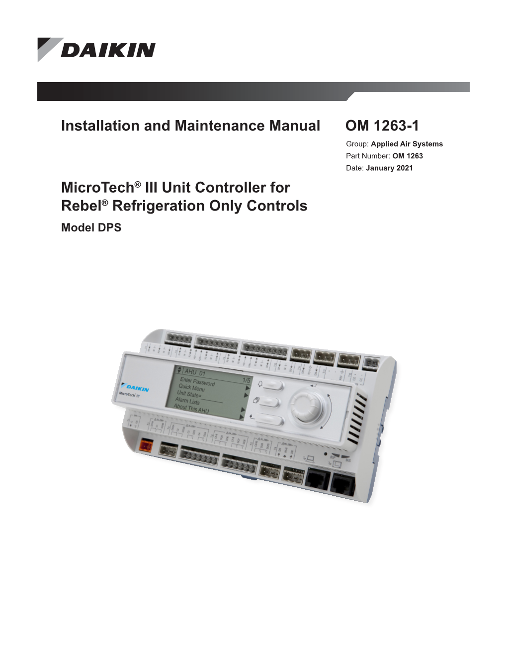 Microtech® III for Rebel® Refrigeration Only Controls