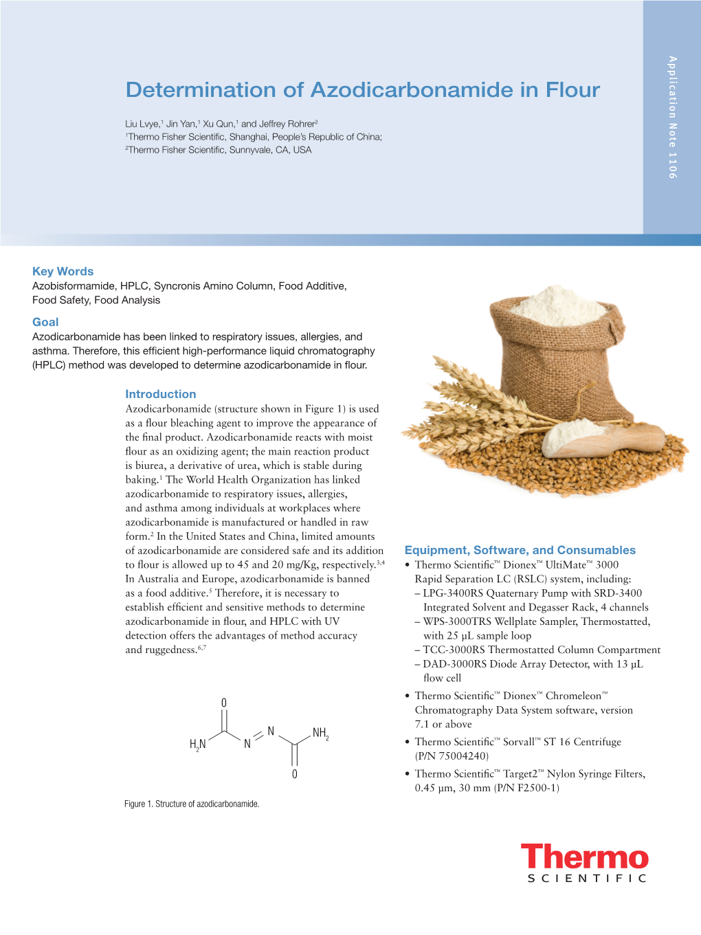 Determination of Azodicarbonamide in Flour