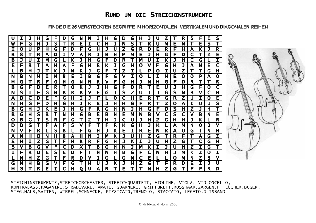 Finde Die 26 Versteckten Begriffe in Horizontalen, Vertikalen Und Diagonalen Reihen