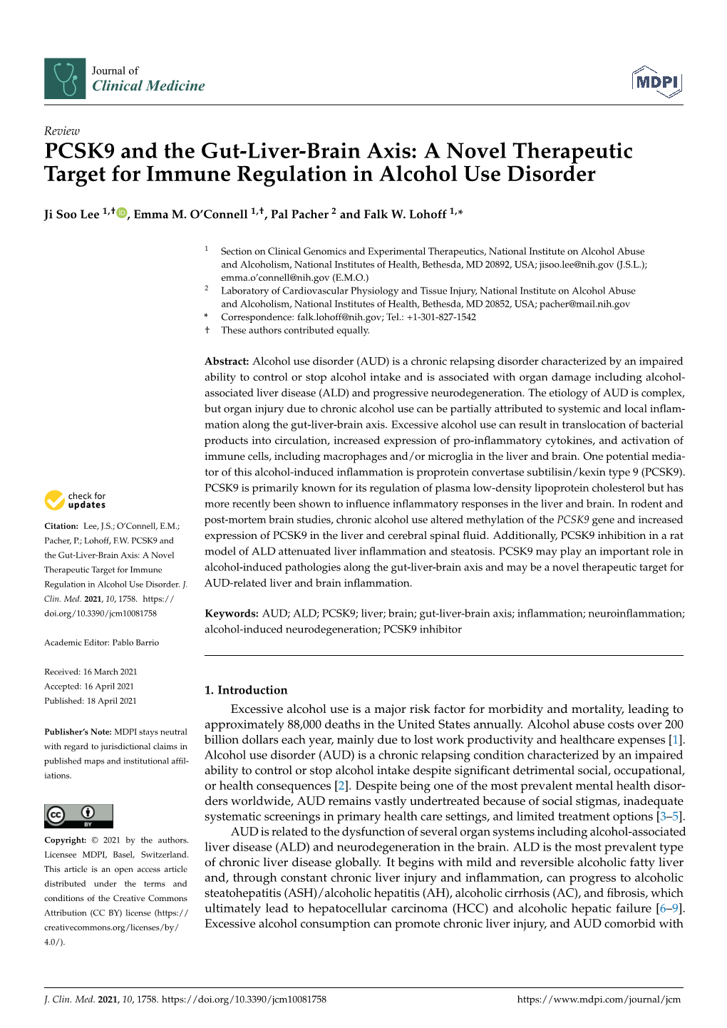 PCSK9 and the Gut-Liver-Brain Axis: a Novel Therapeutic Target for Immune Regulation in Alcohol Use Disorder