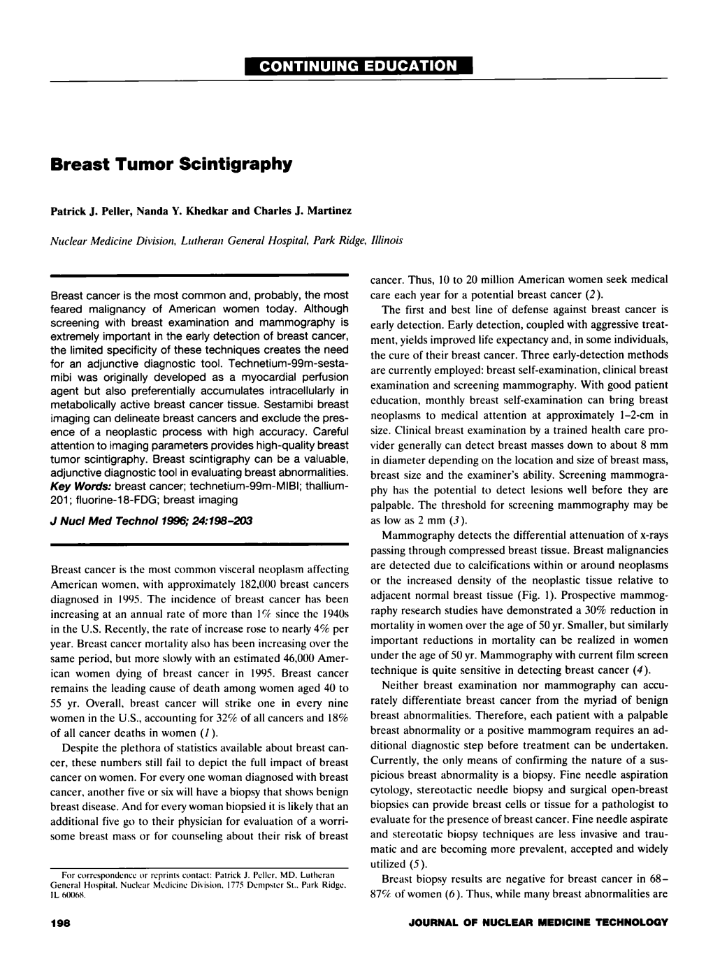 Breast Tumor Scintigraphy