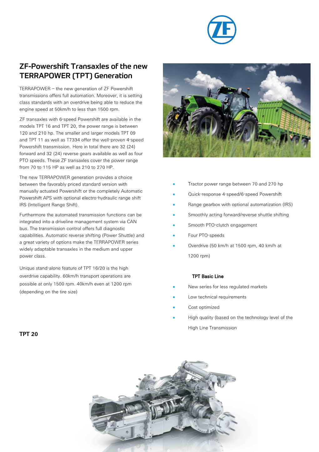 ZF-Powershift Transaxles of the New TERRAPOWER (TPT) Generation