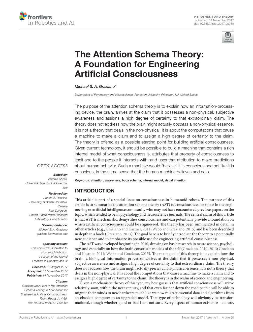 The Attention Schema Theory: a Foundation for Engineering Artificial Consciousness