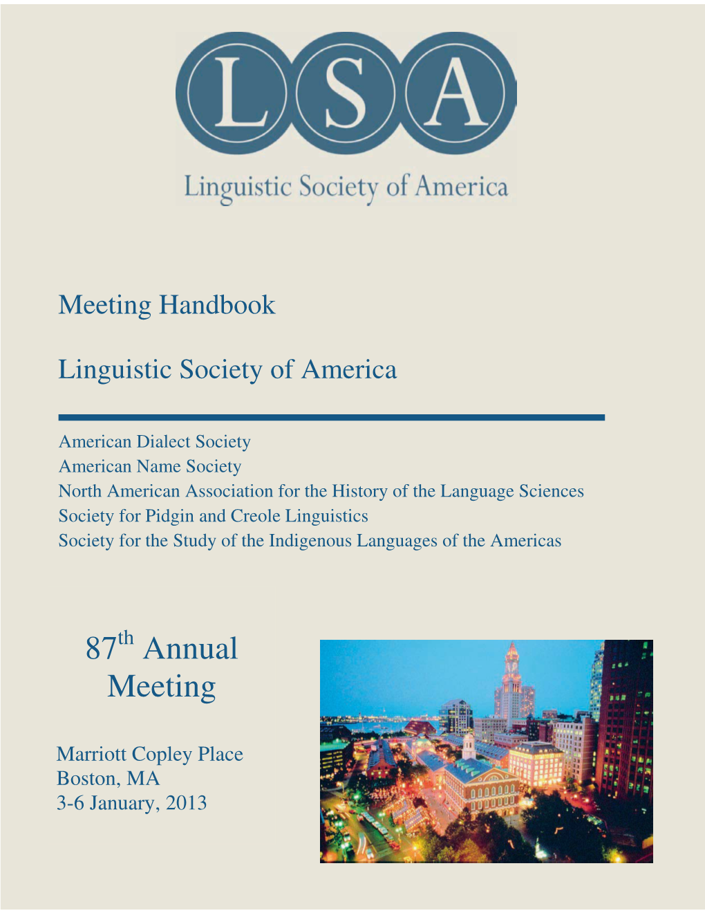 2013 Annual Meeting Handbook