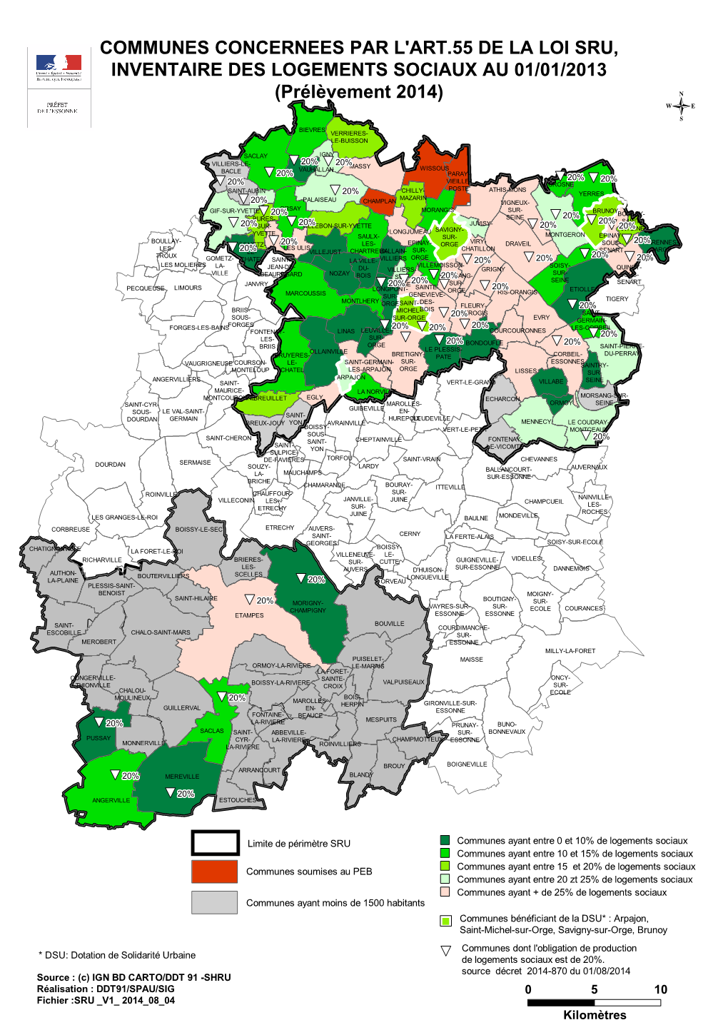 Communes Concernées Par L'article 55 De La Loi