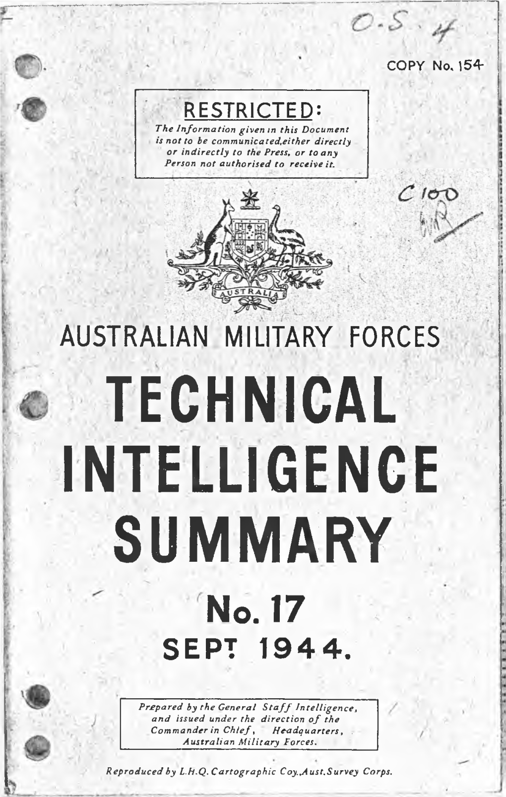 Technical Intelligence Summary 17 (1944)