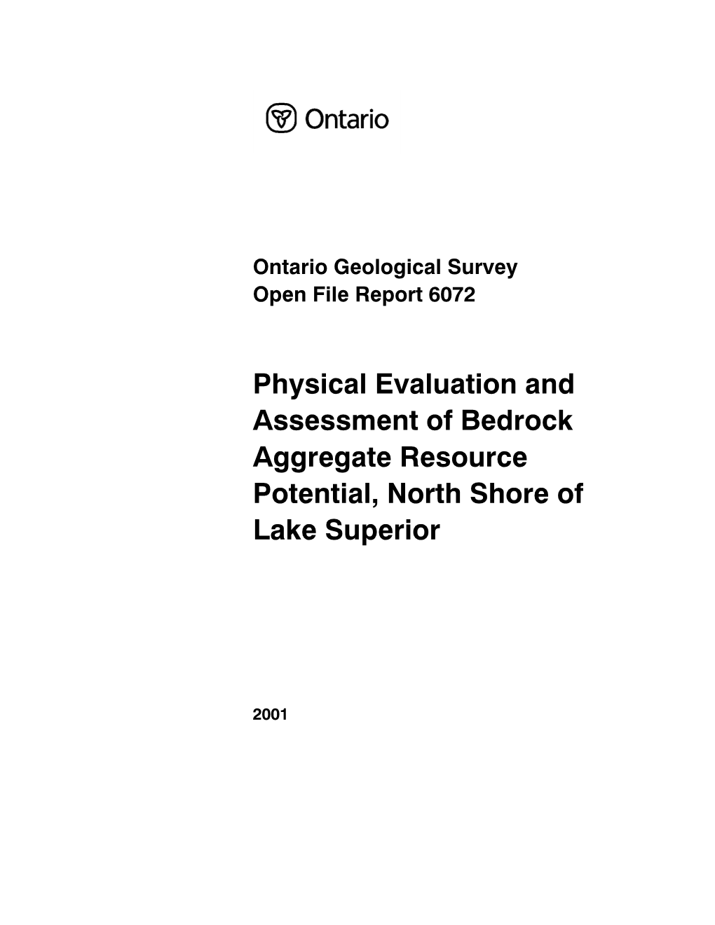 Physical, Assessment, Bedrock, Aggregate, Lake Superior