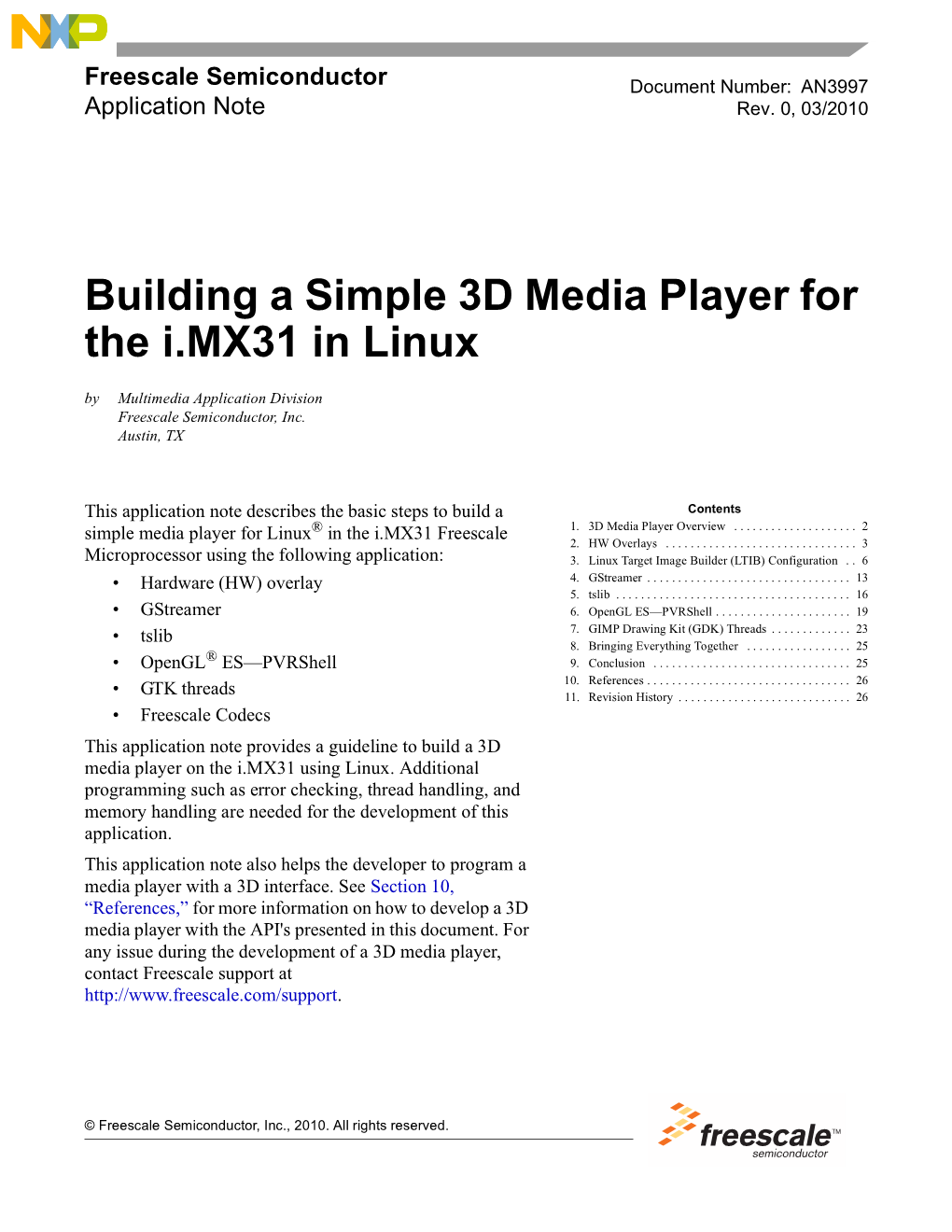 Freescale Semiconductor Document Number: AN3997 Application Note Rev