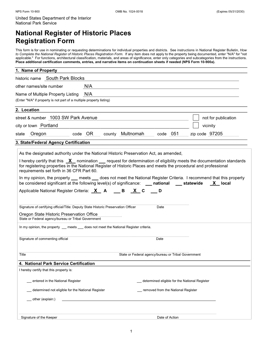 National Register of Historic Places Registration Form