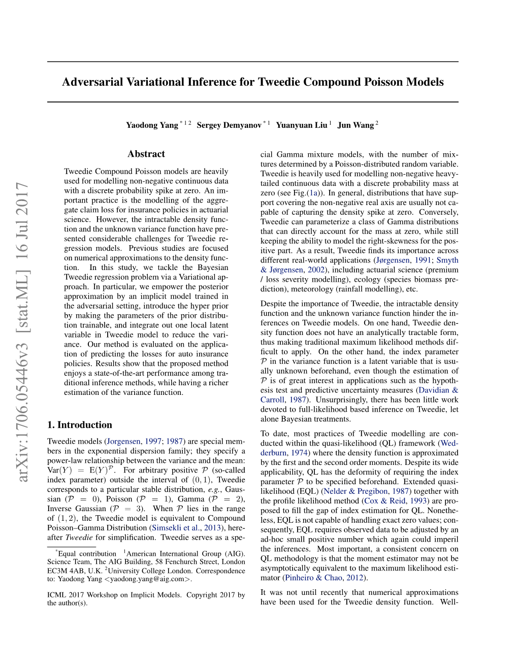 Adversarial Variational Inference for Tweedie Compound Poisson Models