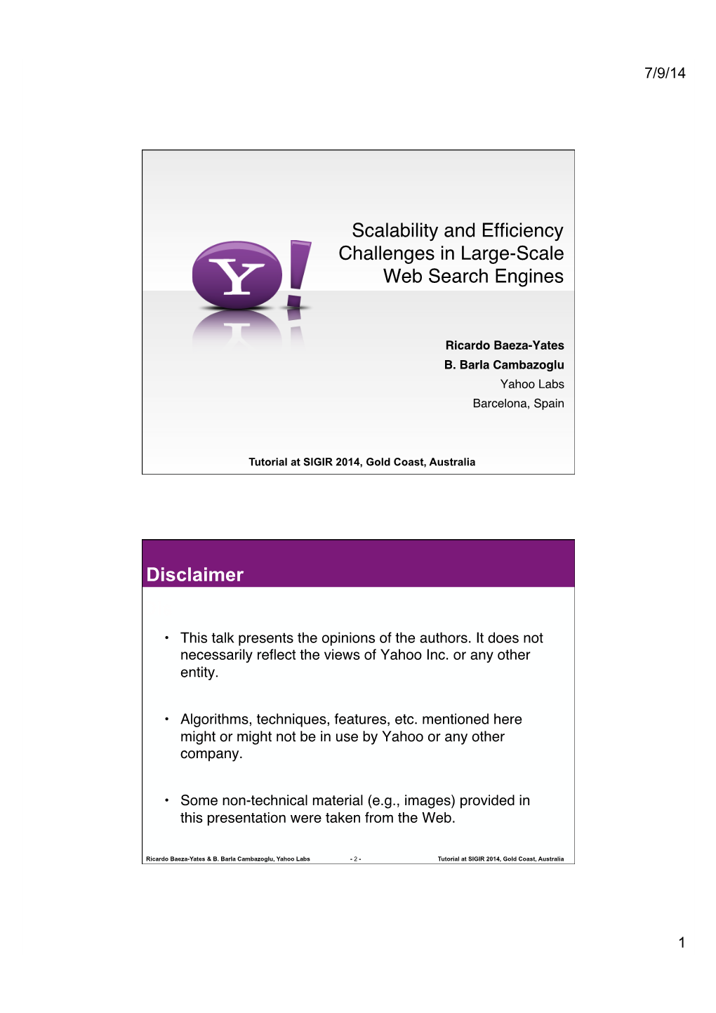 Scalability and Efficiency Challenges in Large-Scale Web Search