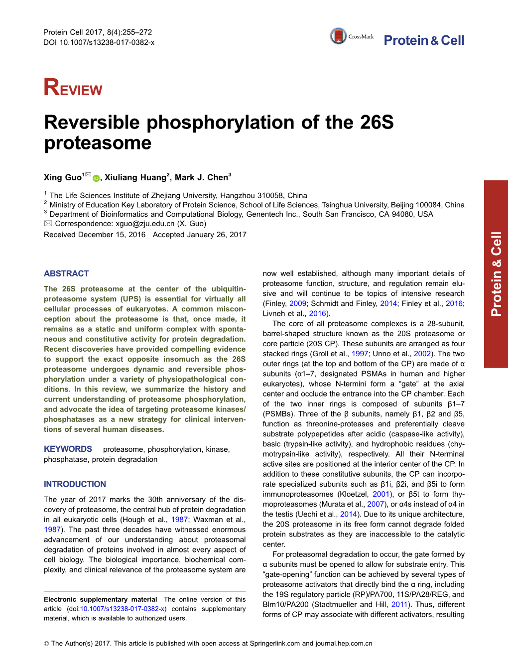 Reversible Phosphorylation of the 26S Proteasome