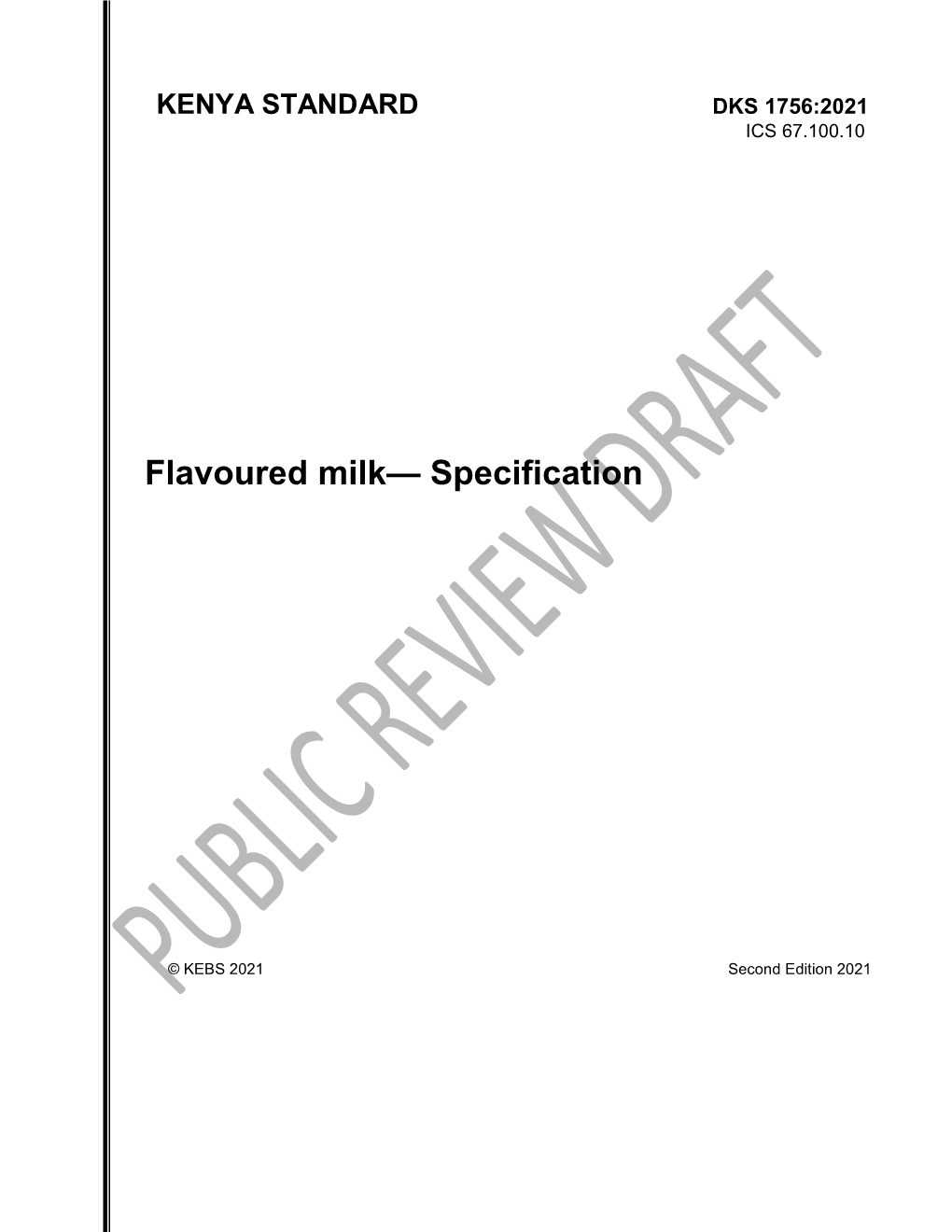 Flavoured Milk— Specification