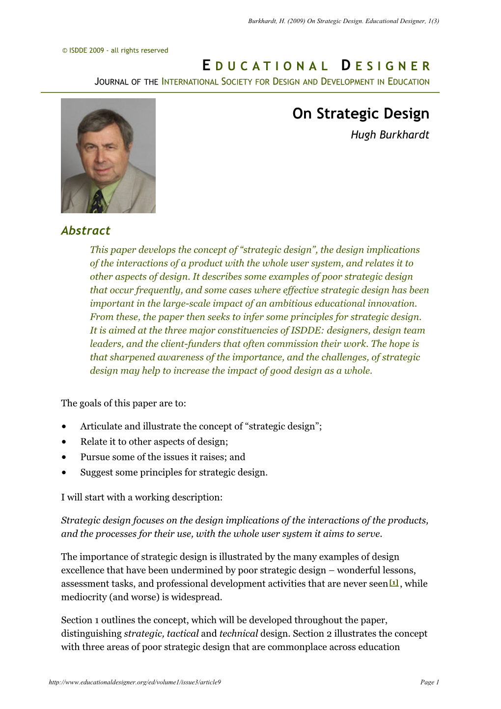 On Strategic Design