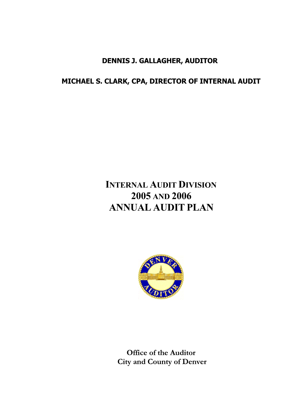 Auditor's Annual Report