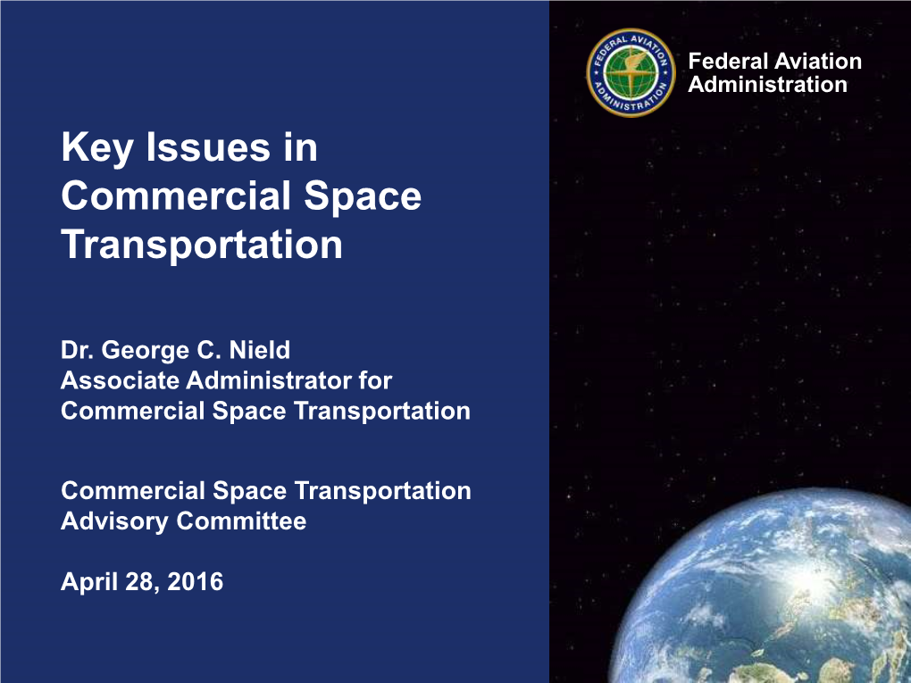 Key Issues in Commercial Space Transportation