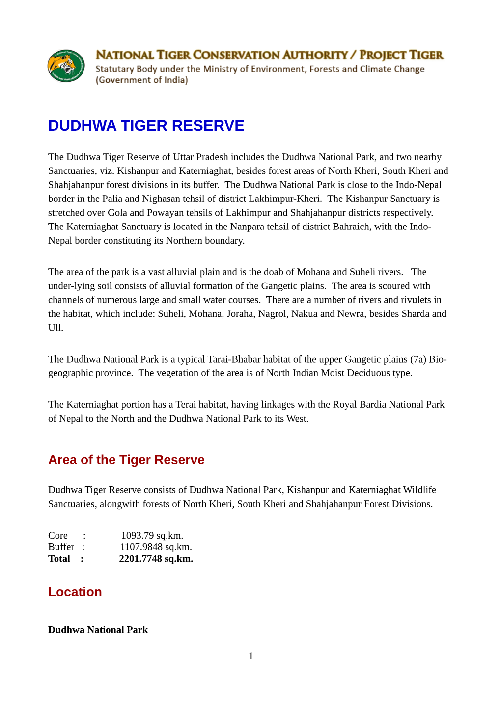 Dudhwa Tiger Reserve