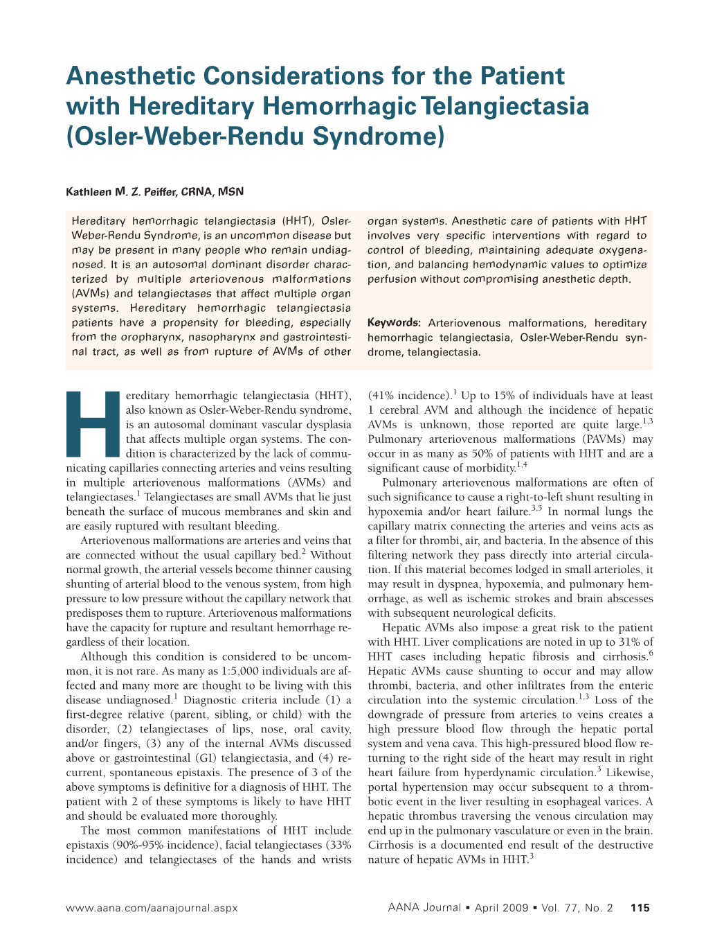 Hereditary Hemorrhagic Telangiectasia (Osler-Weber-Rendu Syndrome)