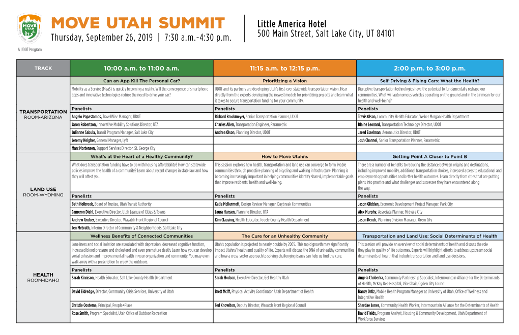 Move Utah Summit Breakout Sessions