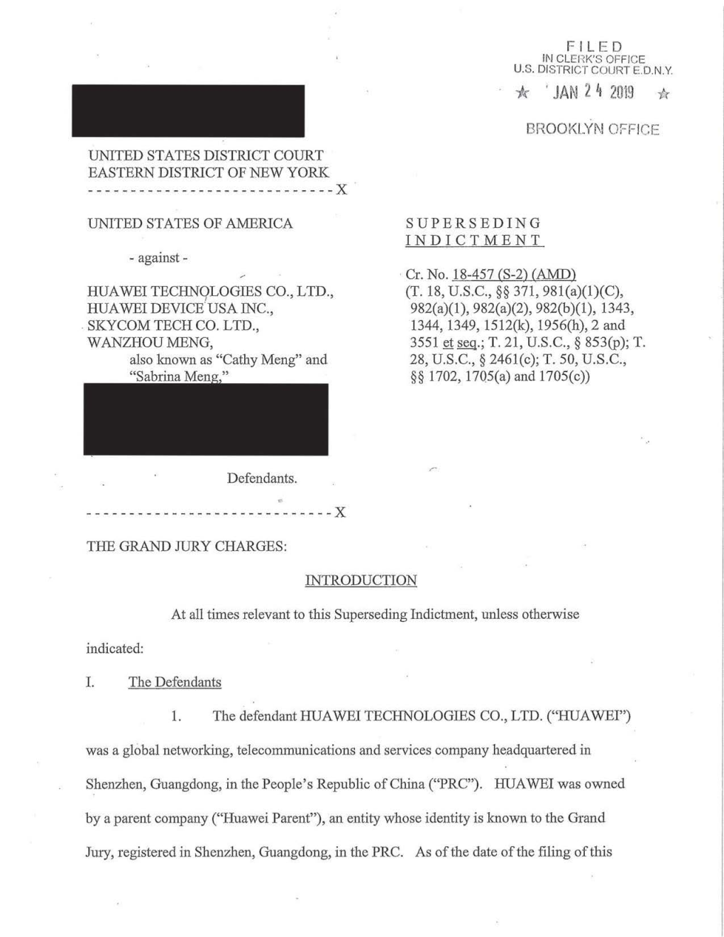 SUPERSEDING INDICTMENT - Against- · Cr