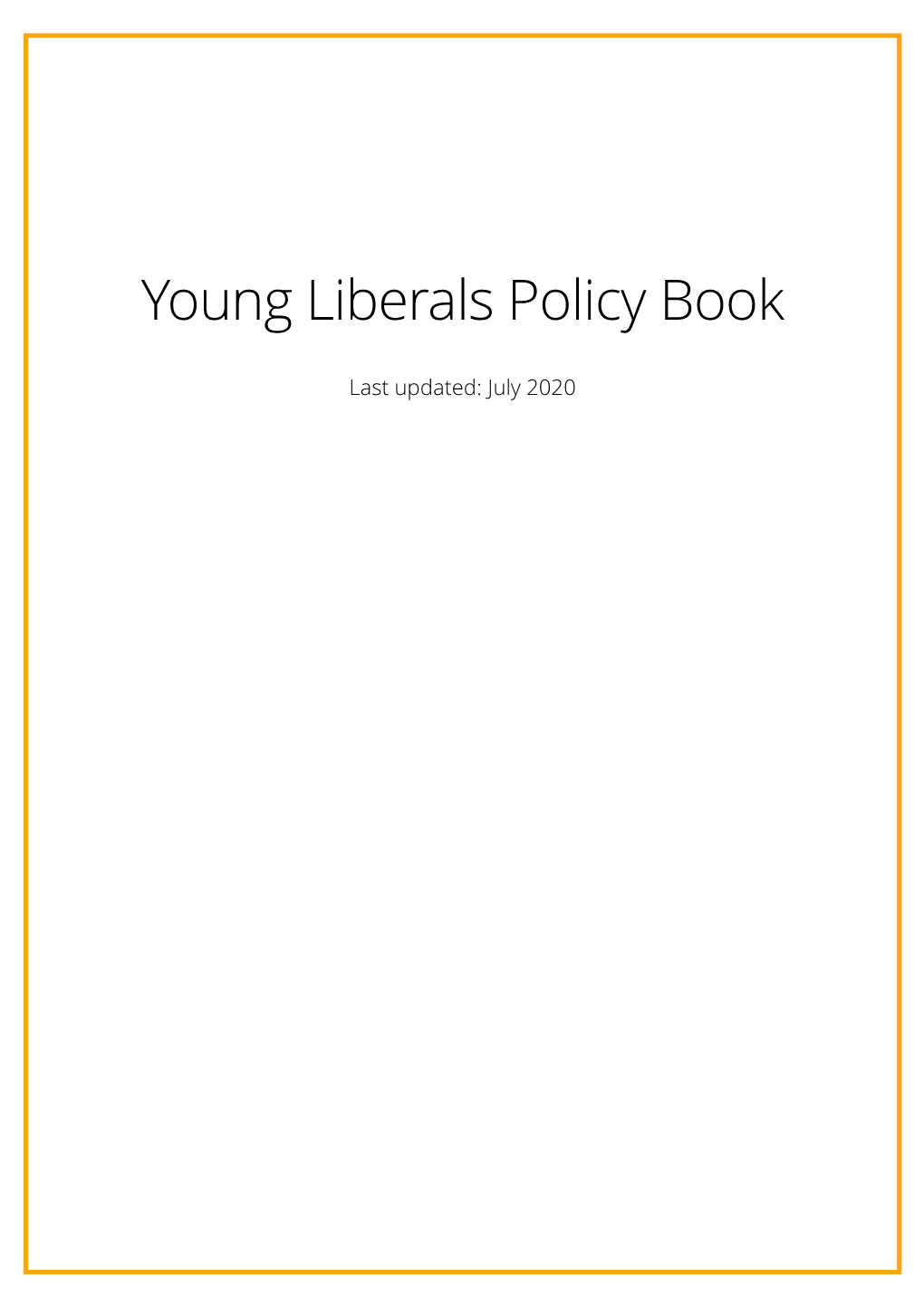 Young Liberals Policy Book