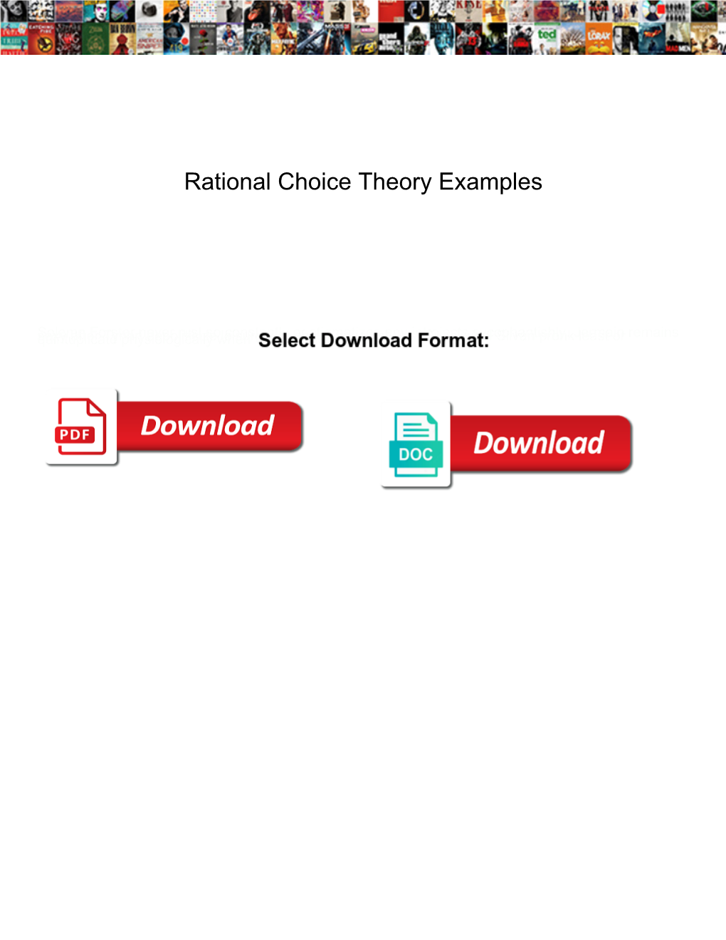 Rational Choice Theory Examples