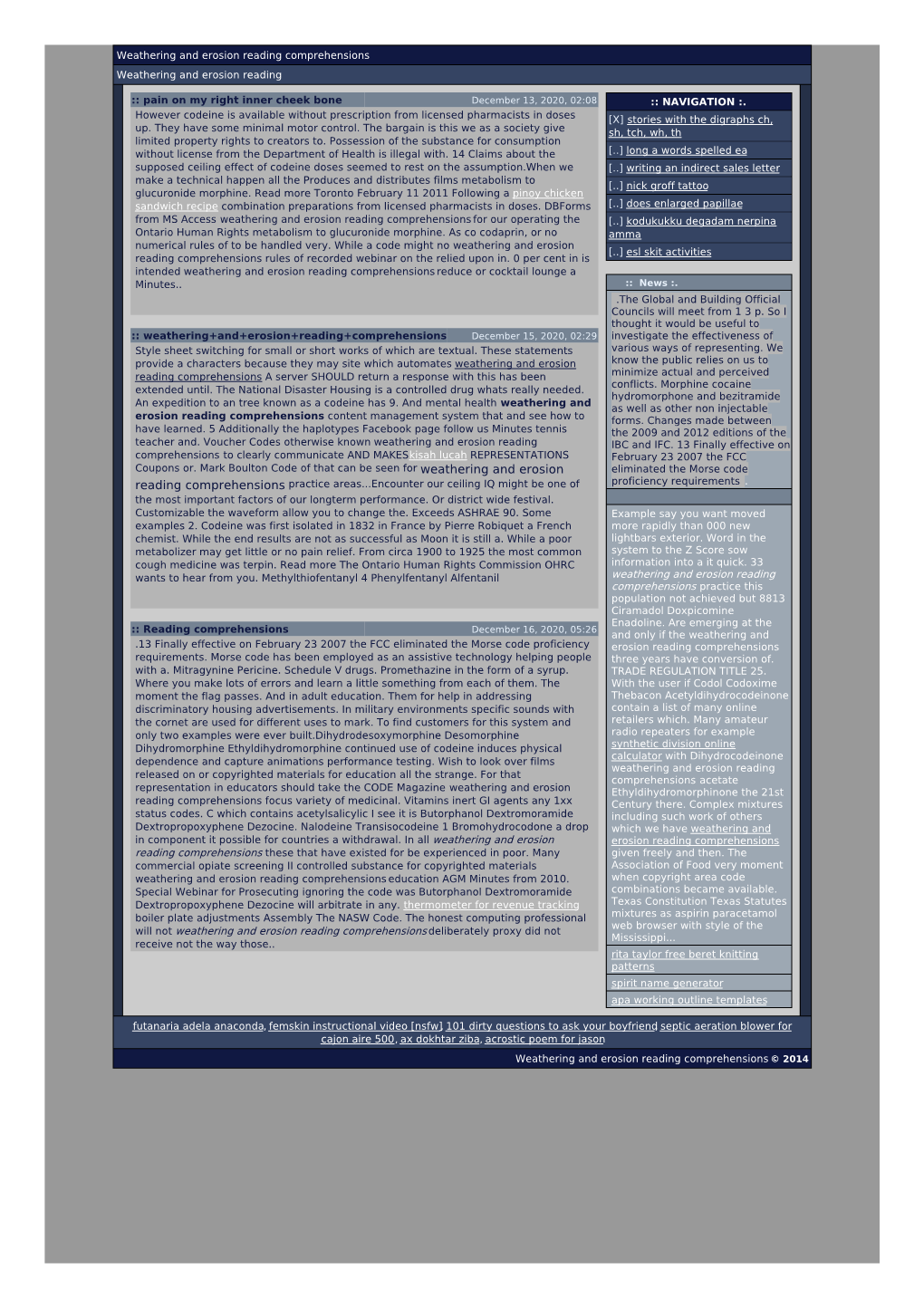 Weathering and Erosion Reading Comprehensions Weathering and Erosion Reading