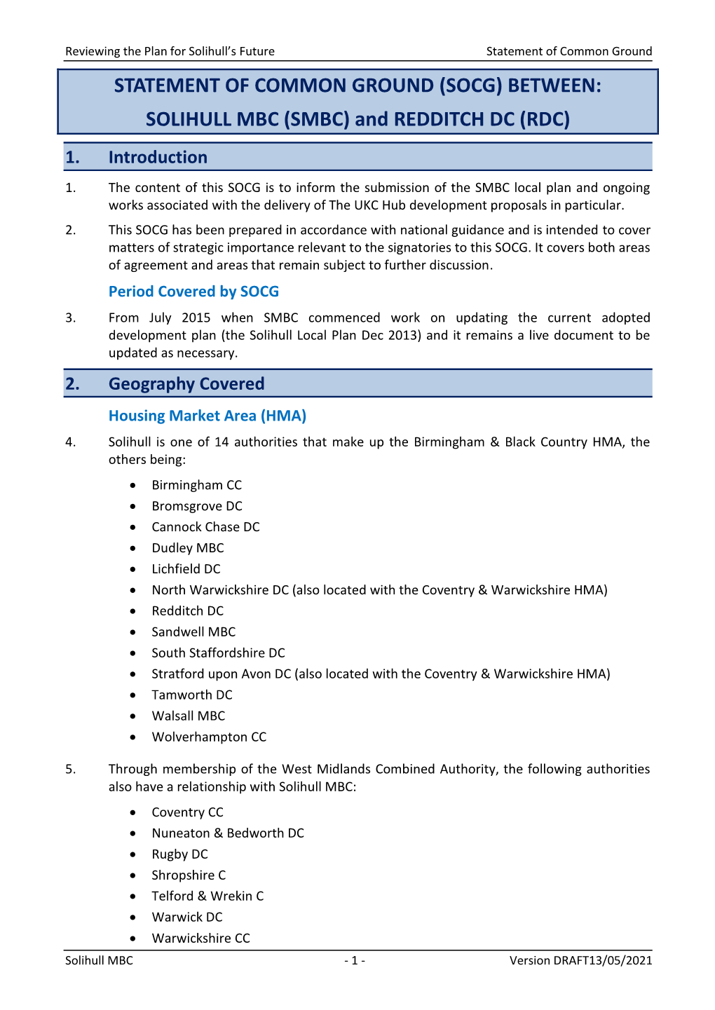 Redditch Dc (Rdc) 1