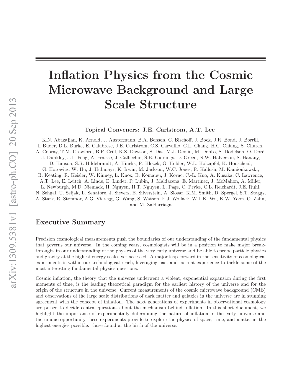 Inflation Physics from the Cosmic Microwave Background and Large