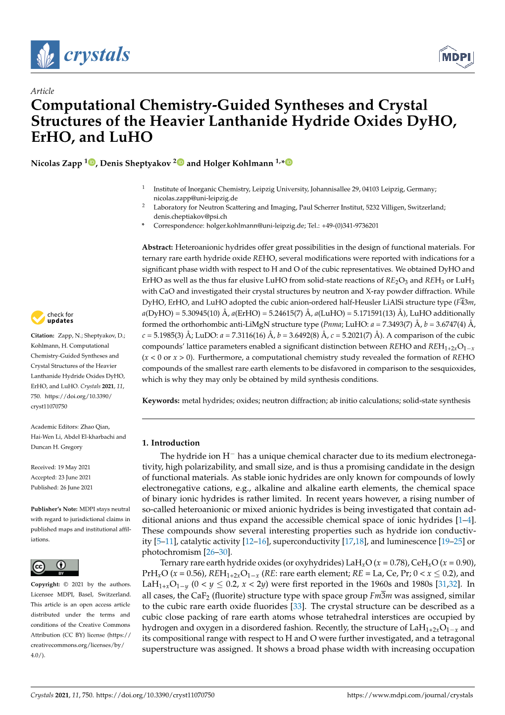 Computational Chemistry-Guided Syntheses and Crystal Structures of the Heavier Lanthanide Hydride Oxides Dyho, Erho, and Luho