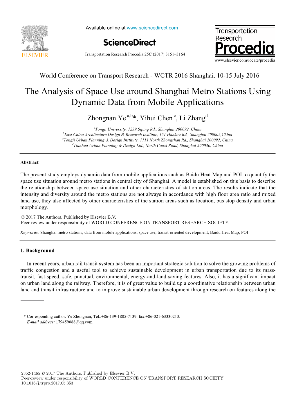 The Analysis of Space Use Around Shanghai Metro Stations Using Dynamic Data from Mobile Applications