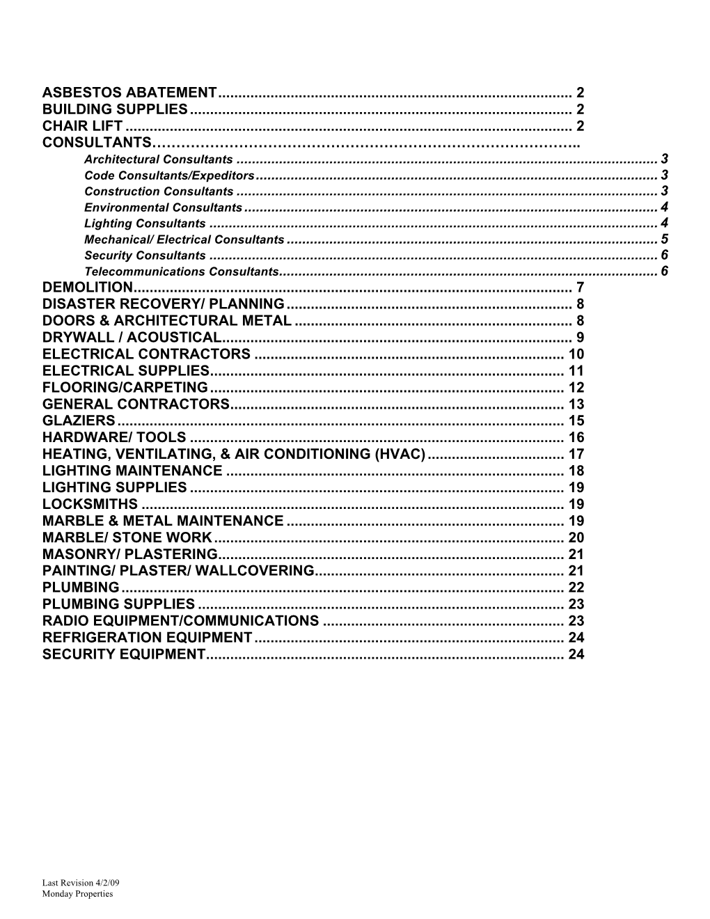 2009 Approved Contractors List for Tenants[2]