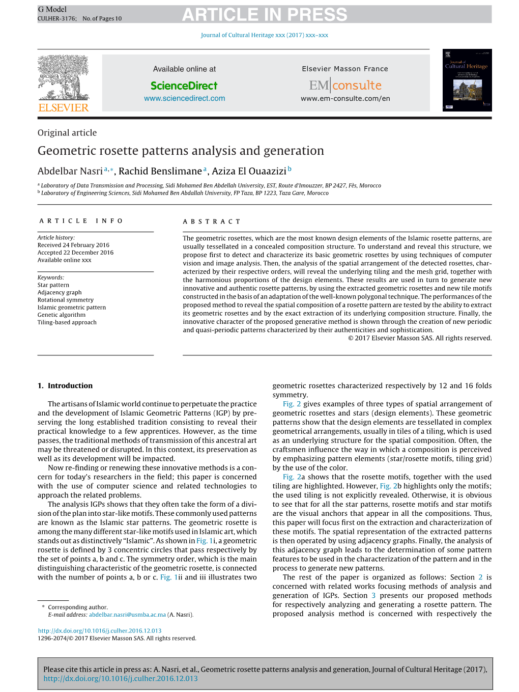 Geometric Rosette Patterns Analysis and Generation