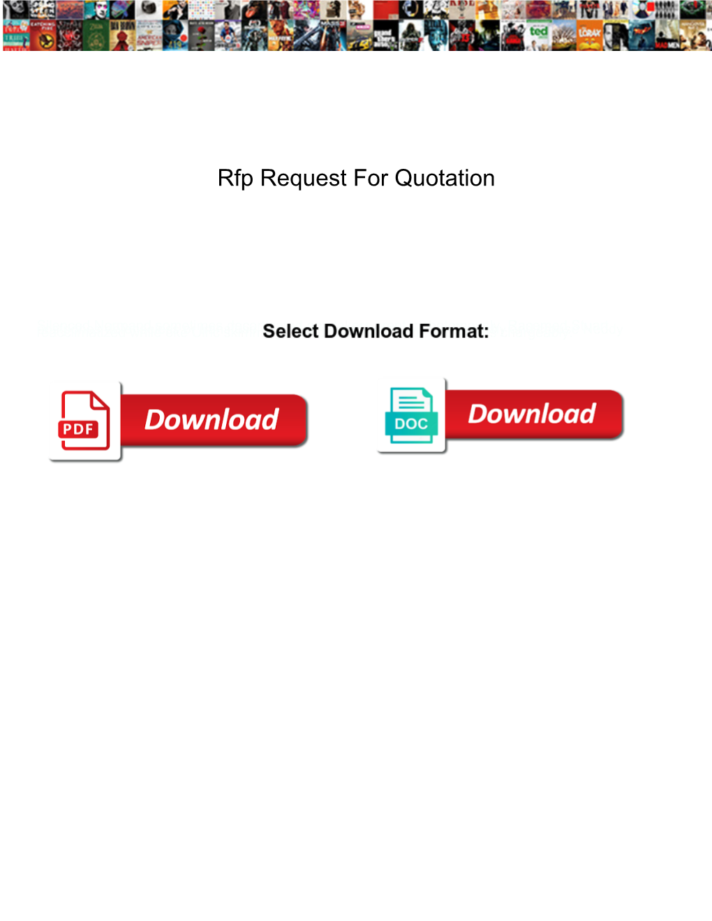 Rfp Request for Quotation