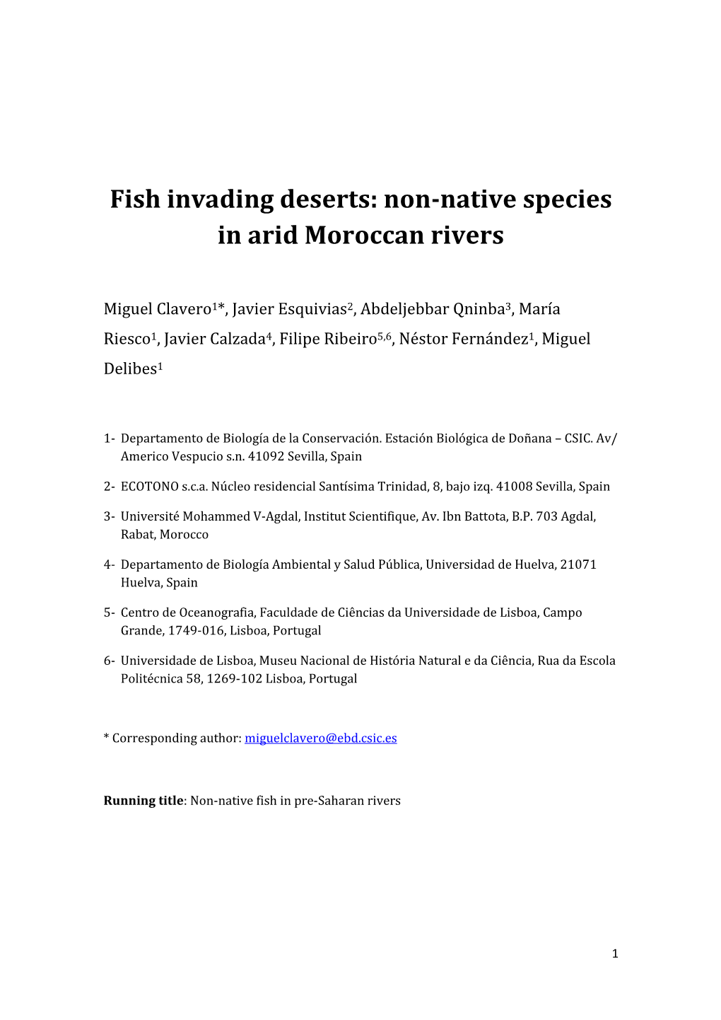 Non-Native Species in Arid Moroccan Rivers