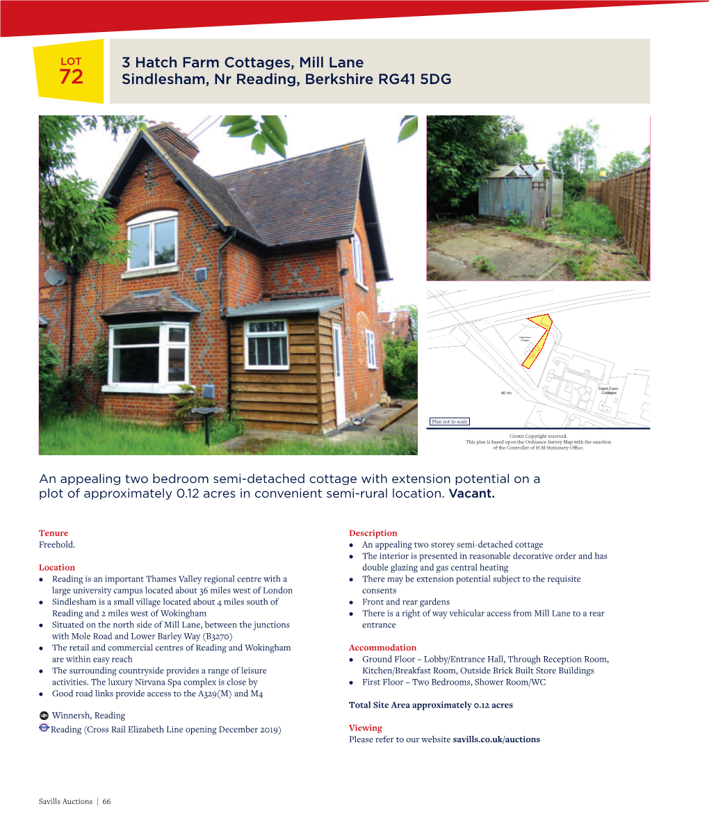 3 Hatch Farm Cottages, Mill Lane Sindlesham, Nr Reading, Berkshire RG41